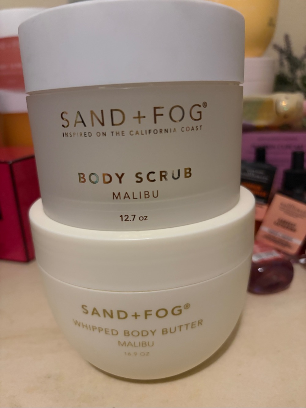 Sand + Fog Malibu Body Scrub & Whipped Body Butter - White